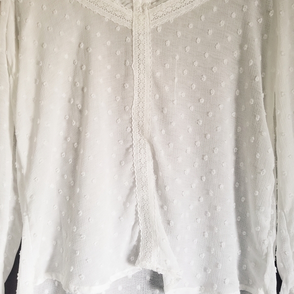 NWT, New Direction Sheer Dot Textured Blouse - Picture 3 of 10